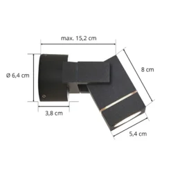 Lucande Außenwandstrahler Kavuna, eckig, anthrazit, IP54
