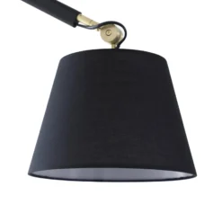 Lucande Deckenlampe Marvaine schwarz/goldfarben, Textil, E27