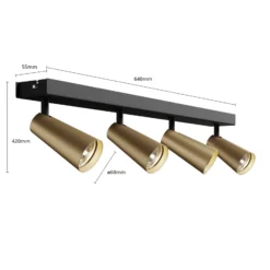 Lucande Deckenleuchte Angelina, 4-flg., messing/gold