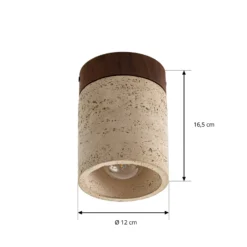 Lucande Deckenleuchte Carlotta, Ø 12 cm, beige, Beton, E27