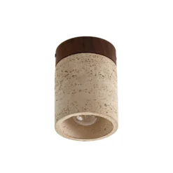 Lucande Deckenleuchte Carlotta, Ø 12 cm, beige, Beton, E27