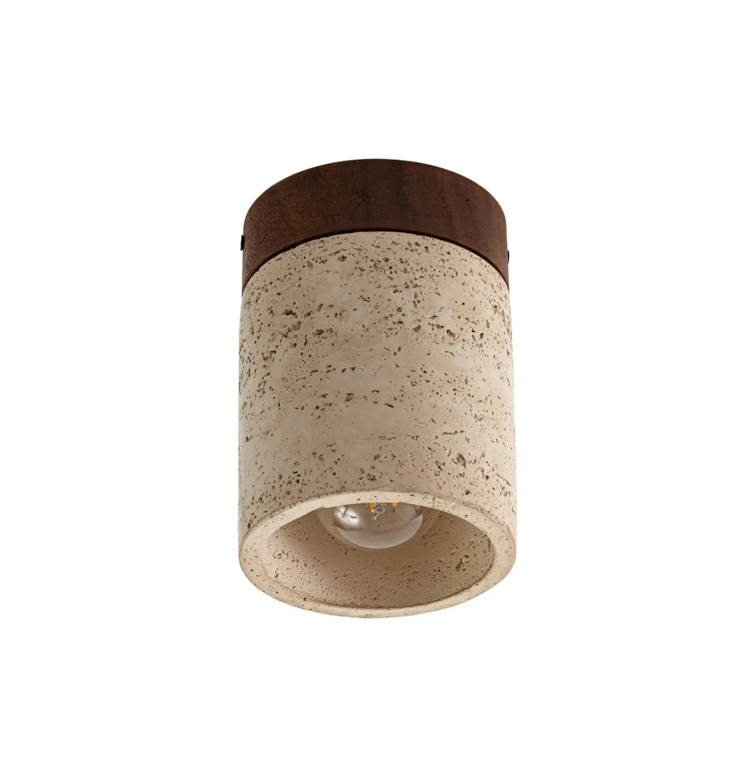 Lucande Deckenleuchte Carlotta, Ø 12 cm, beige, Beton, E27