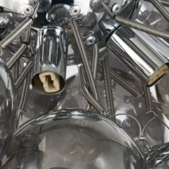 Lucande Deckenleuchte Diborah, rauchgrau, Glas, Ø 50 cm, G9