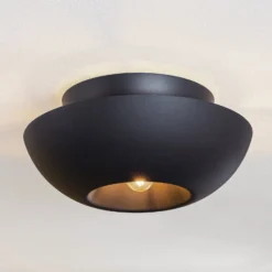 Lucande Deckenleuchte Kellina, Ø 48 cm, schwarz, Metall