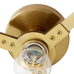 Lucande Deckenleuchte Meritt, messing/klar, Ø 40 cm, Glas