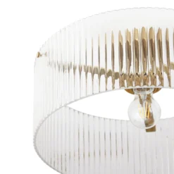 Lucande Deckenleuchte Meritt, messing/klar, Ø 40 cm, Glas