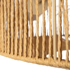 Lucande Deckenventilator mit Licht Raveni, Ø 50 cm, Hanfseil