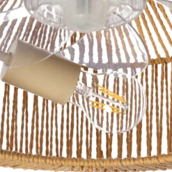 Lucande Deckenventilator mit Licht Raveni, Ø 50 cm, Hanfseil