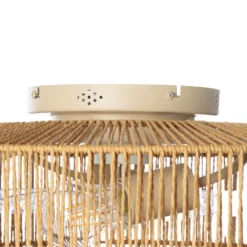 Lucande Deckenventilator mit Licht Raveni, Ø 50 cm, Hanfseil