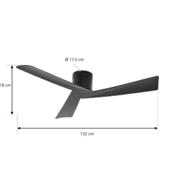 Lucande Deckenventilator Ventoro, Ø 132 cm, schwarz, Metall