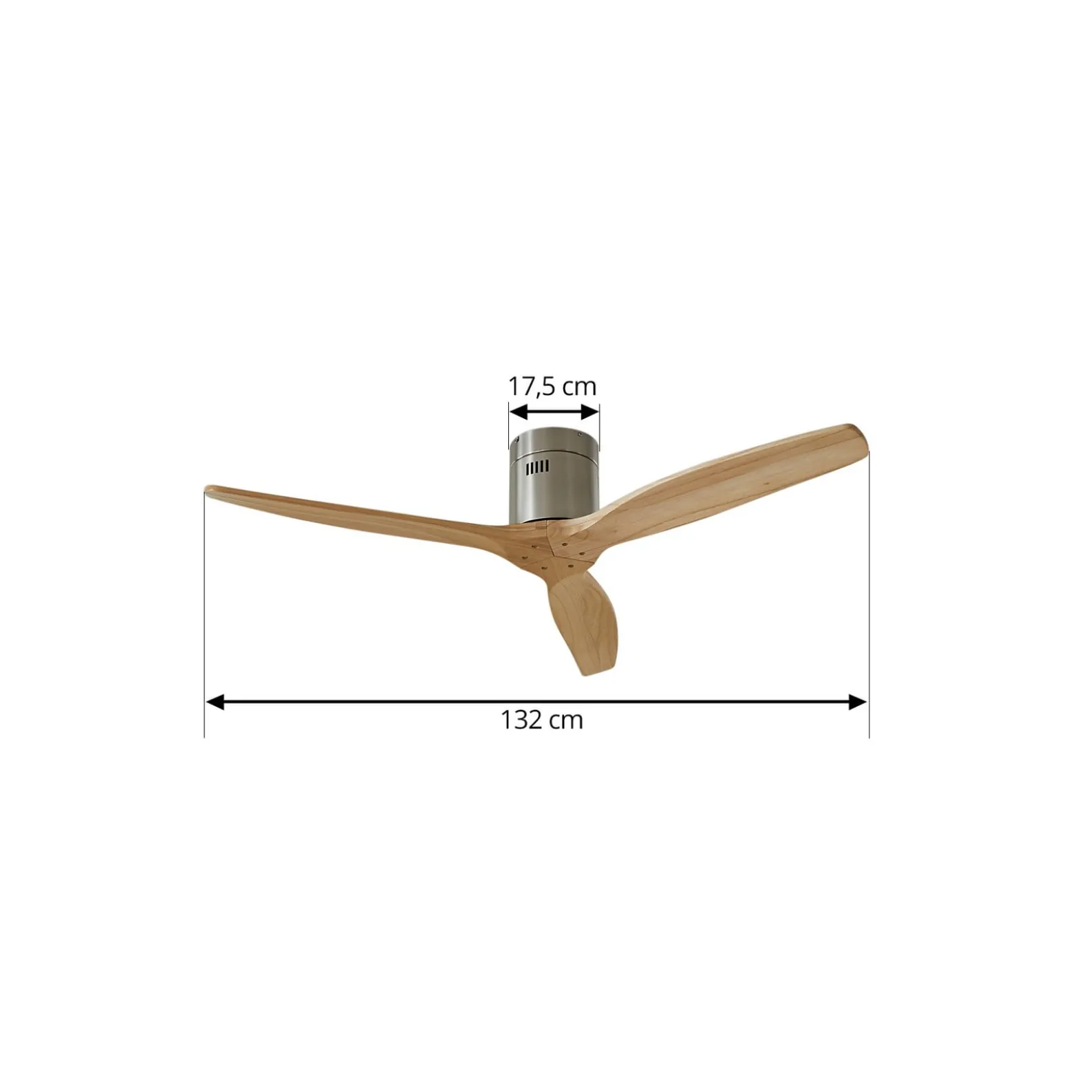 Lucande Deckenventilator Vindur, nickel, DC, leise