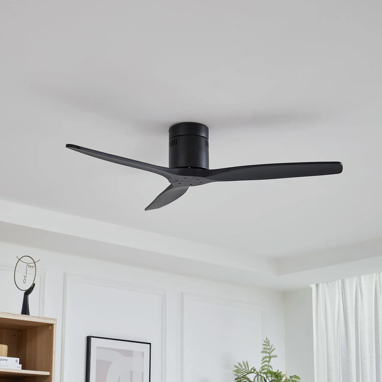 Lucande Deckenventilator Vindur, schwarz, DC, leise