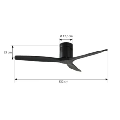 Lucande Deckenventilator Vindur, schwarz, DC, leise