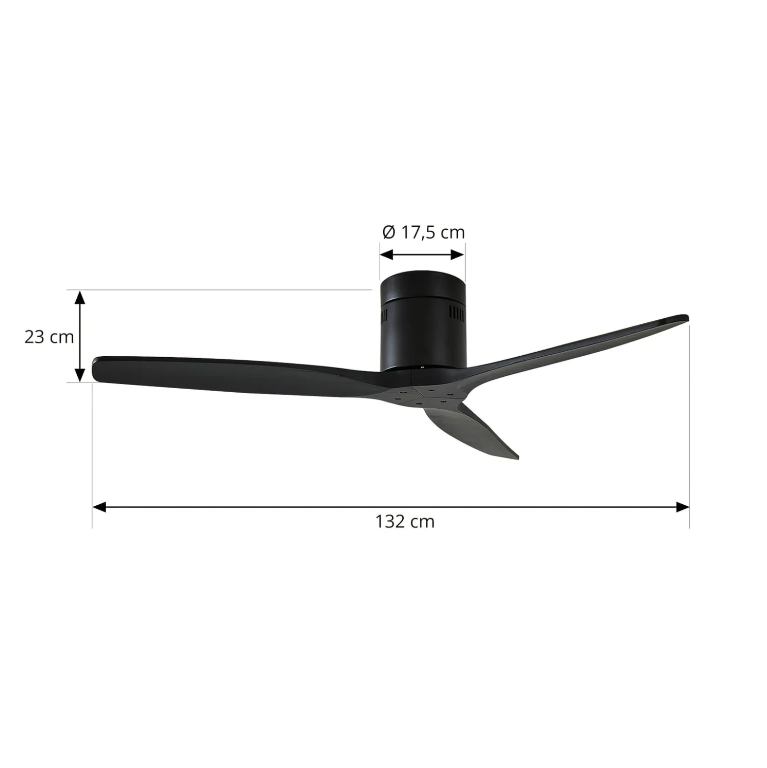 Lucande Deckenventilator Vindur, schwarz, DC, leise