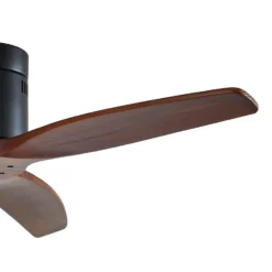 Lucande Deckenventilator Vindur, schwarz, Holz, DC, leise