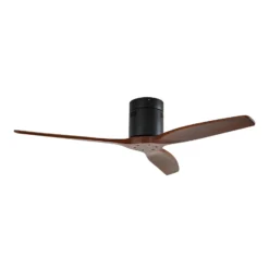 Lucande Deckenventilator Vindur, schwarz, Holz, DC, leise