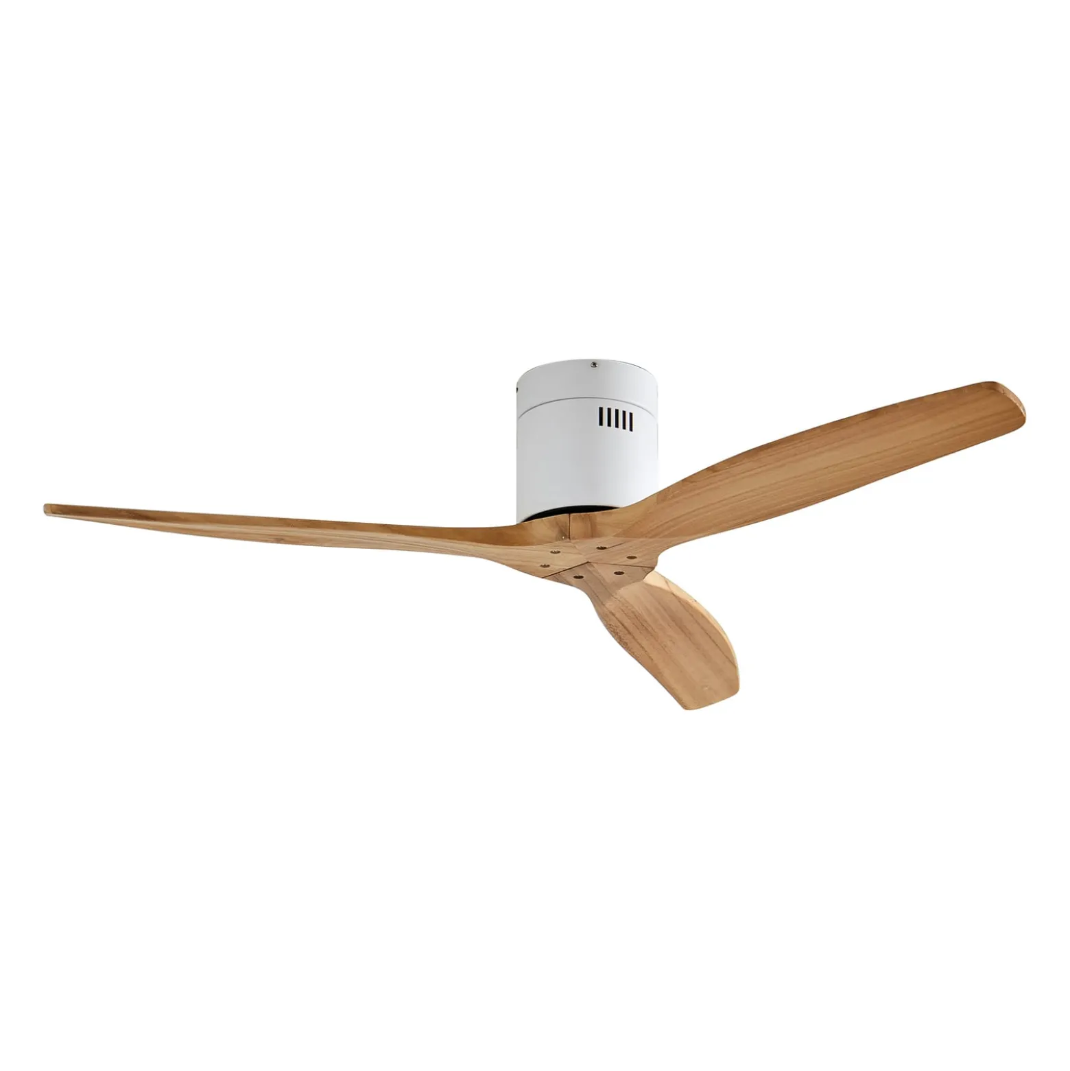 Lucande Deckenventilator Vindur, weiß, Holz, DC, leise