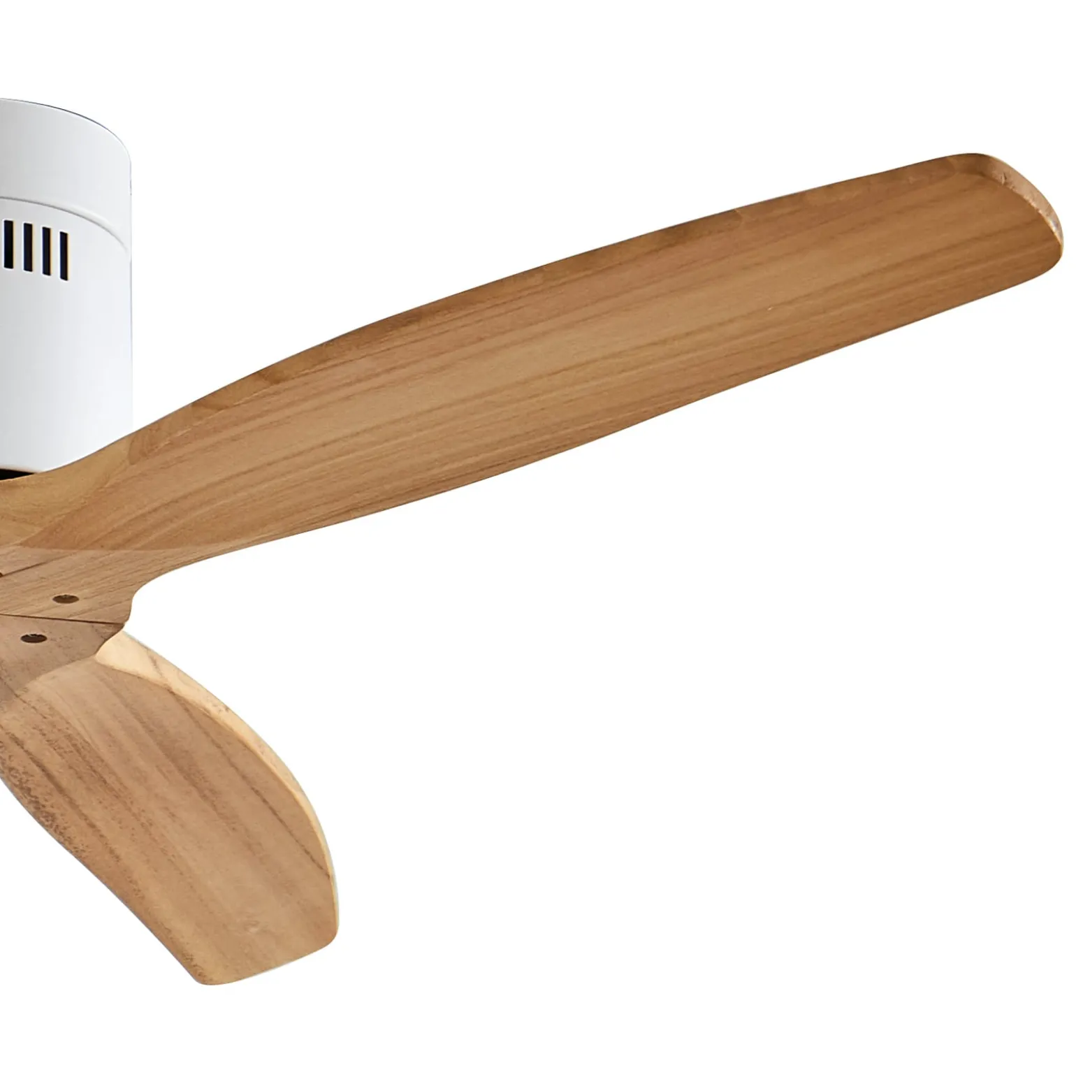 Lucande Deckenventilator Vindur, weiß, Holz, DC, leise