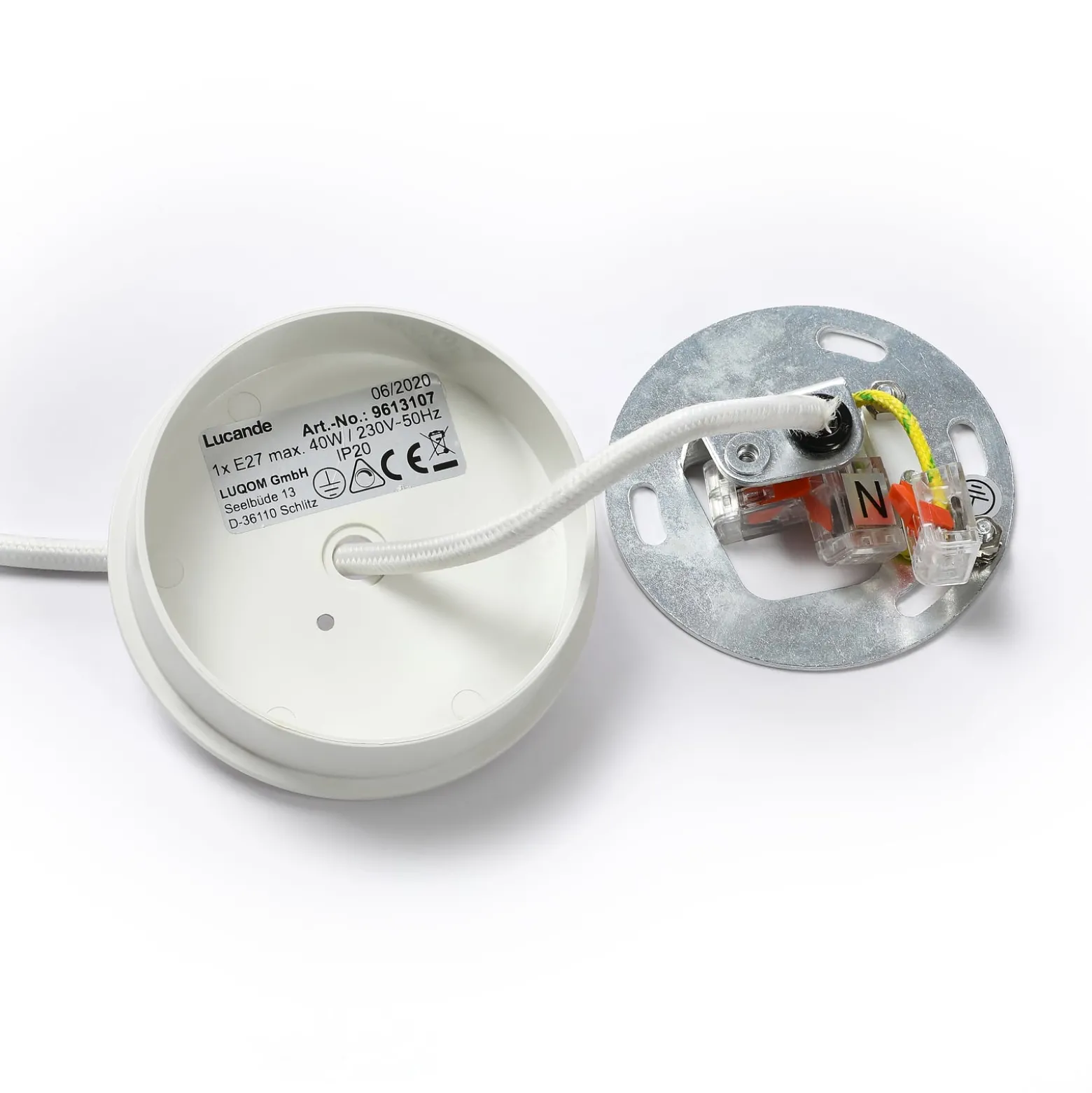 Lucande Herdis Pendelleuchte aus Gips, Ø 34 cm