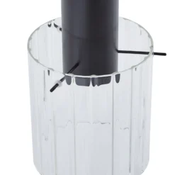 Lucande Hängeleuchte Eirian, 90 cm, 3-flammig, schwarz, Glas