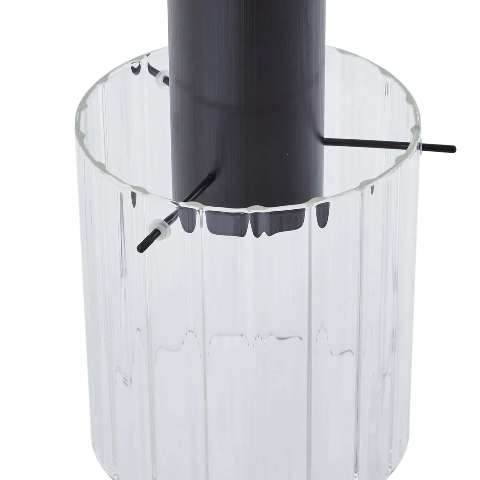 Lucande Hängeleuchte Eirian, 90 cm, 3-flammig, schwarz, Glas
