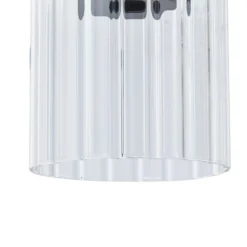 Lucande Hängeleuchte Eirian, 90 cm, 3-flammig, schwarz, Glas