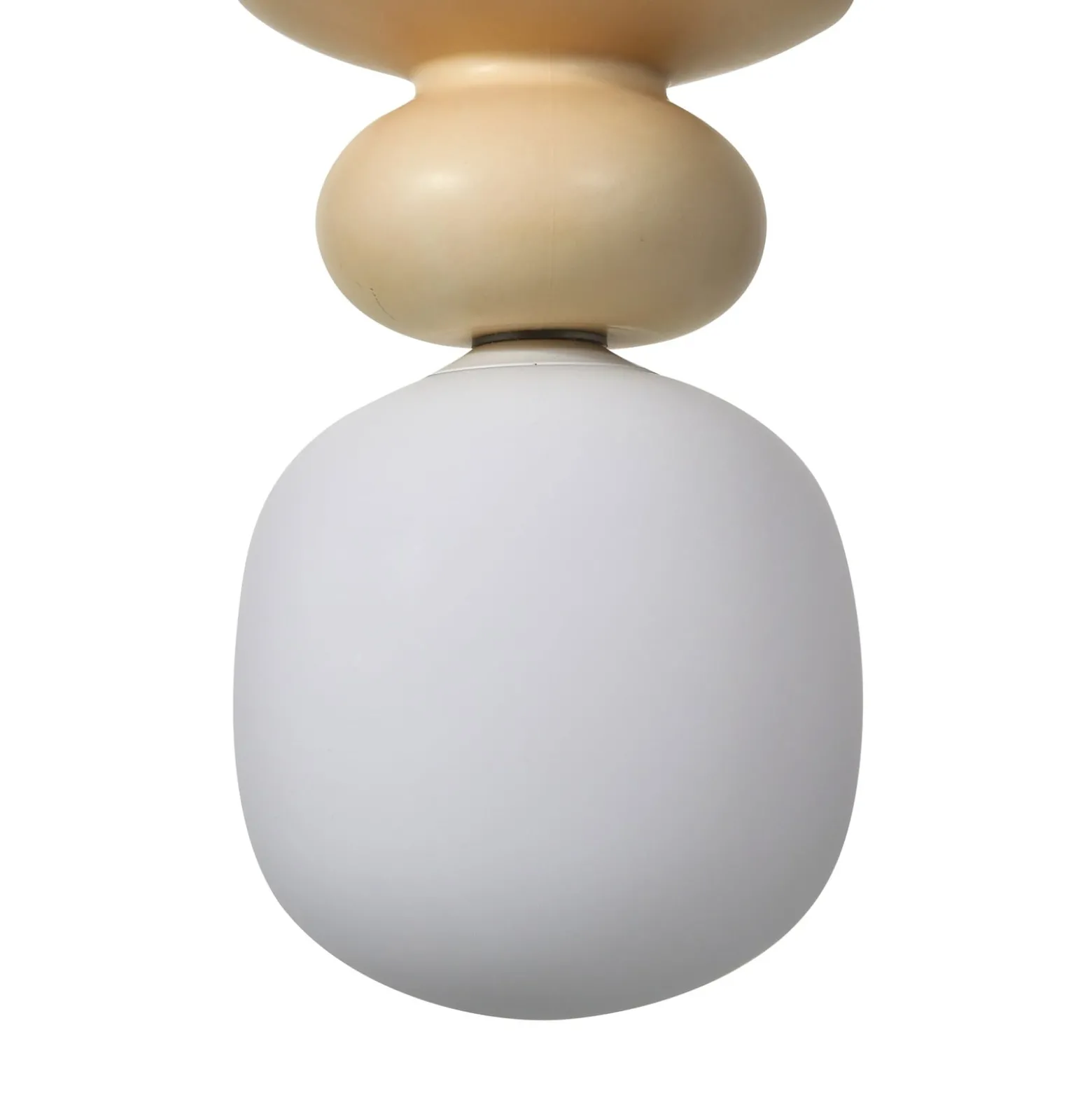 Lucande Hängeleuchte Fidelo, weiß/gelb, Glas, Keramik, 18 cm