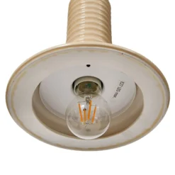 Lucande Hängeleuchte Florine, beige/opal, Keramik, Glas
