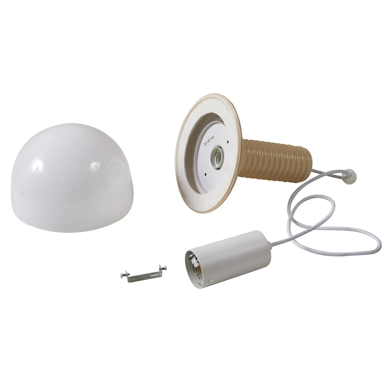 Lucande Hängeleuchte Florine, beige/opal, Keramik, Glas