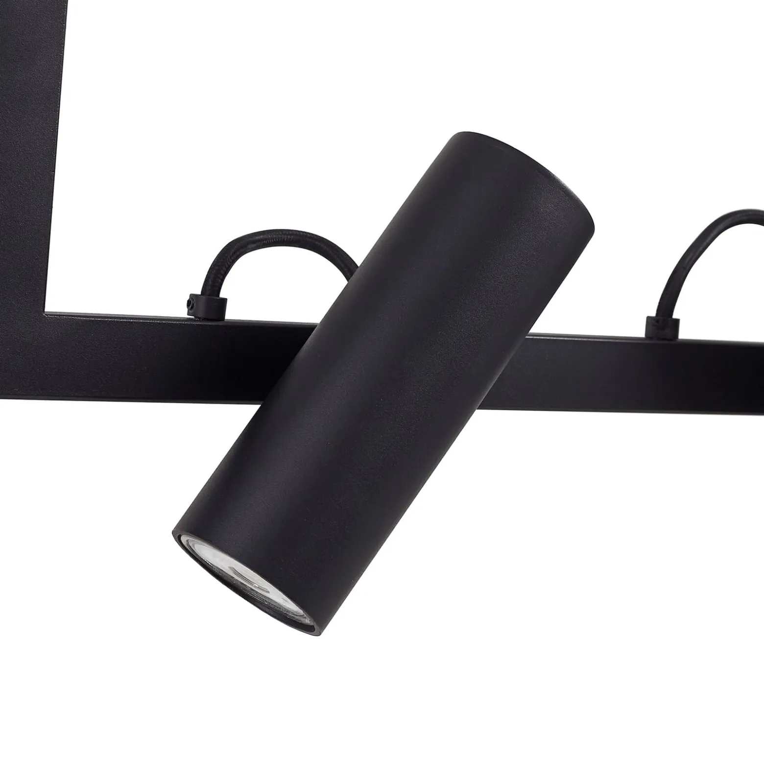 Lucande Hängeleuchte Lysias, schwarz, Metall, Länge 120cm