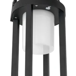 Lucande 2-in-1 LED-Solarleuchte Tilena, schwarz, rund, Alu