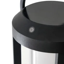 Lucande 2-in-1 LED-Solarleuchte Tilena, schwarz, rund, Alu
