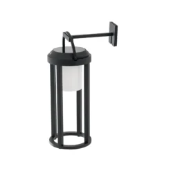 Lucande 2-in-1 LED-Solarleuchte Tilena, schwarz, rund, Alu
