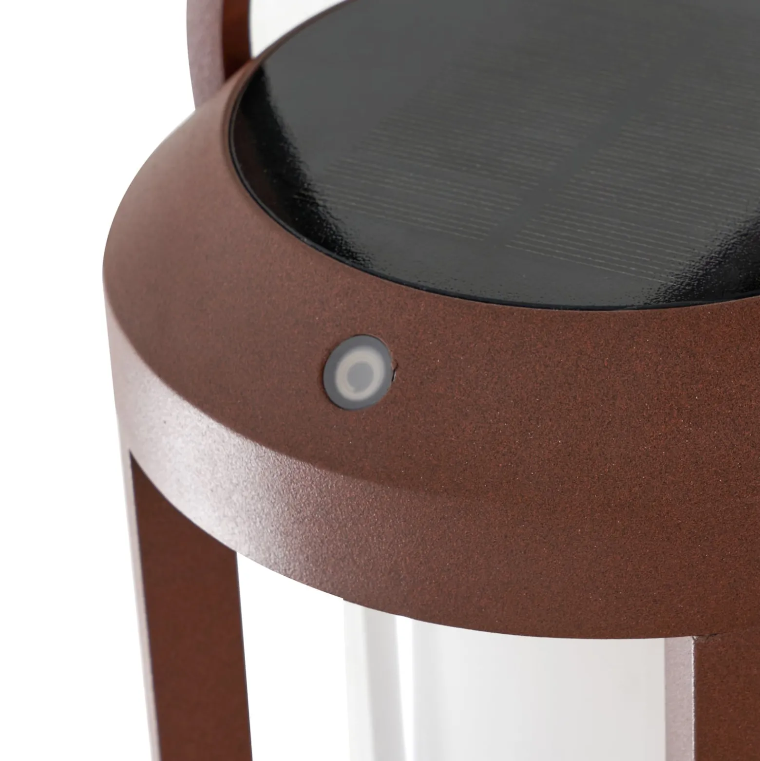 Lucande 2-in-1 LED-Solar-Wandleuchte Tilena, rost, rund, Alu