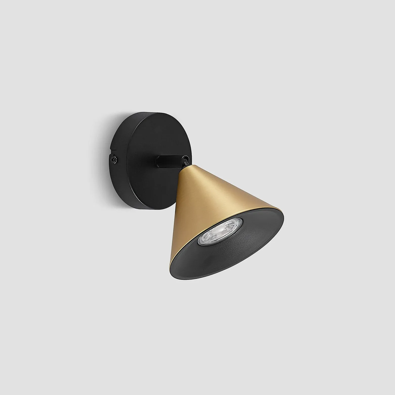 Lucande Kartio Deckenlampe, 1-fl.,neigbar, messing