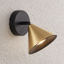 Lucande Kartio Deckenlampe, 1-fl.,neigbar, messing