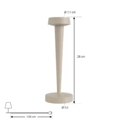 Lucande LED-Akku-Kerzenständer Lea, Vase, beige, 28 cm