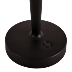 Lucande LED-Akku-Kerzenständer Lea, Vase, dunkelbraun, 28 cm