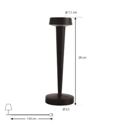 Lucande LED-Akku-Kerzenständer Lea, Vase, dunkelbraun, 28 cm