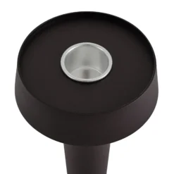 Lucande LED-Akku-Kerzenständer Lea, Vase, dunkelbraun, 28 cm