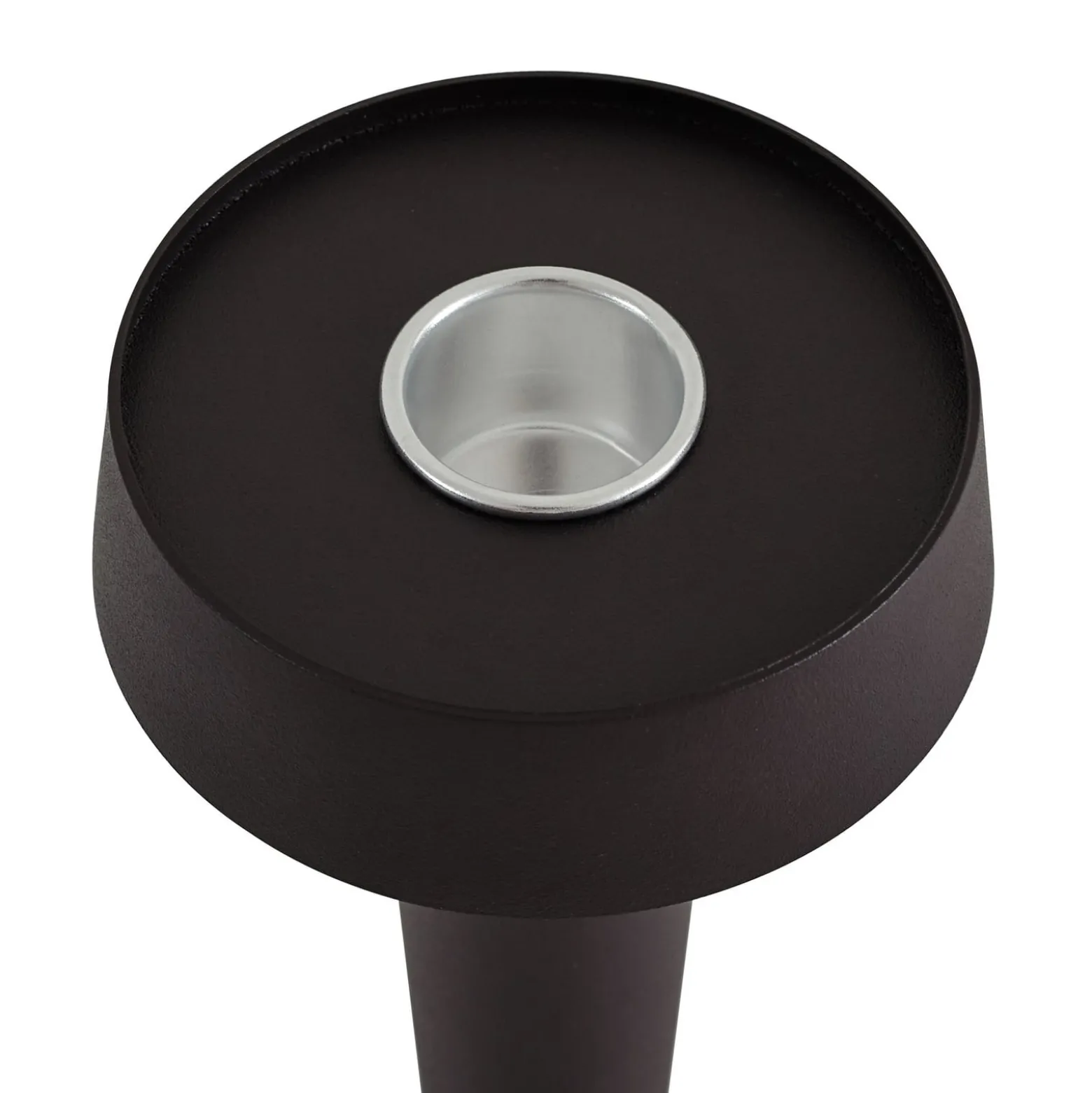 Lucande LED-Akku-Kerzenständer Lea, Vase, dunkelbraun, 28 cm