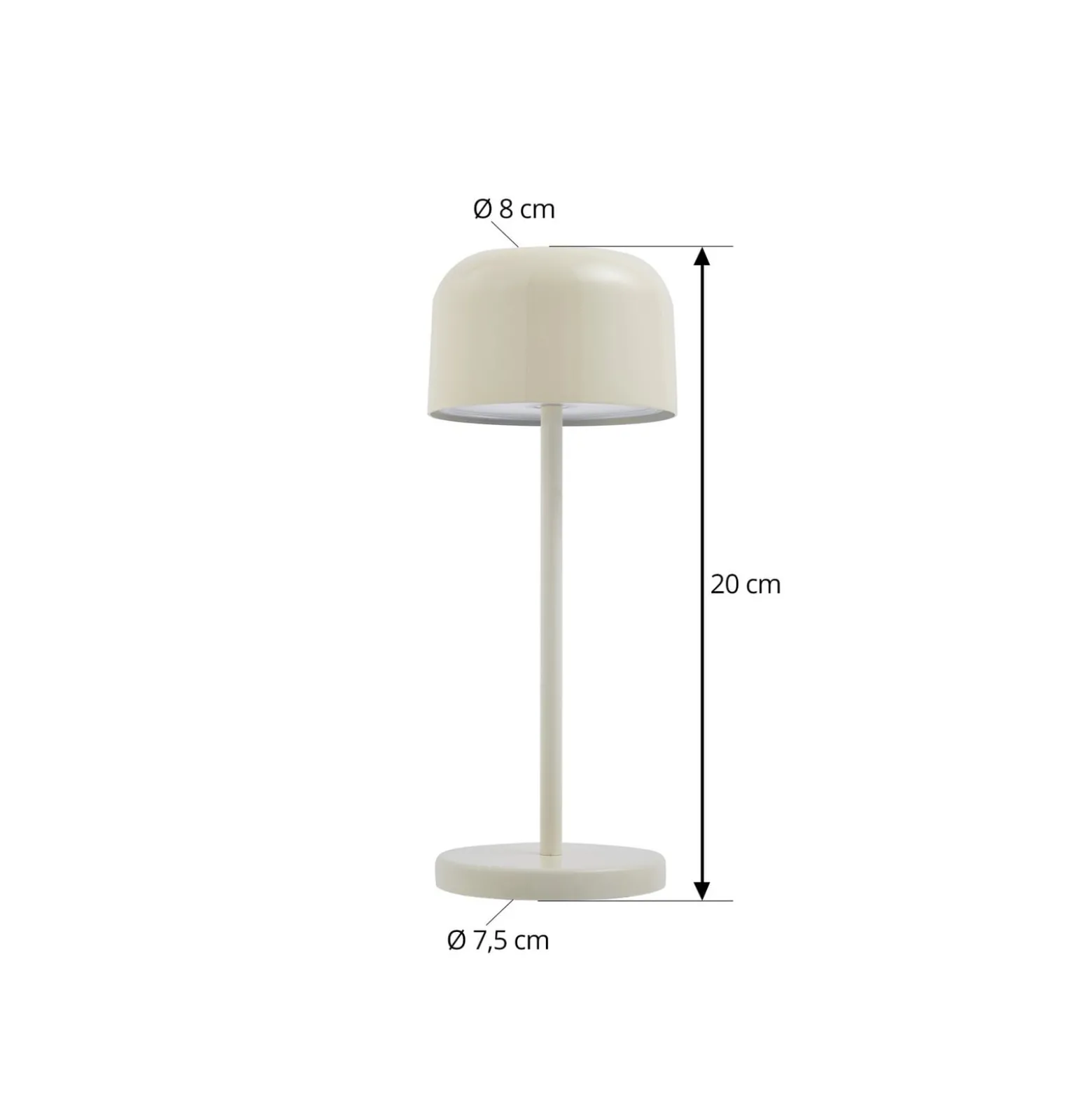Lucande LED-Akku-Tischleuchte Quill, beige, CCT, dimmbar