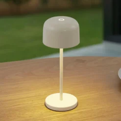 Lucande LED-Akku-Tischleuchte Quill, beige, CCT, dimmbar