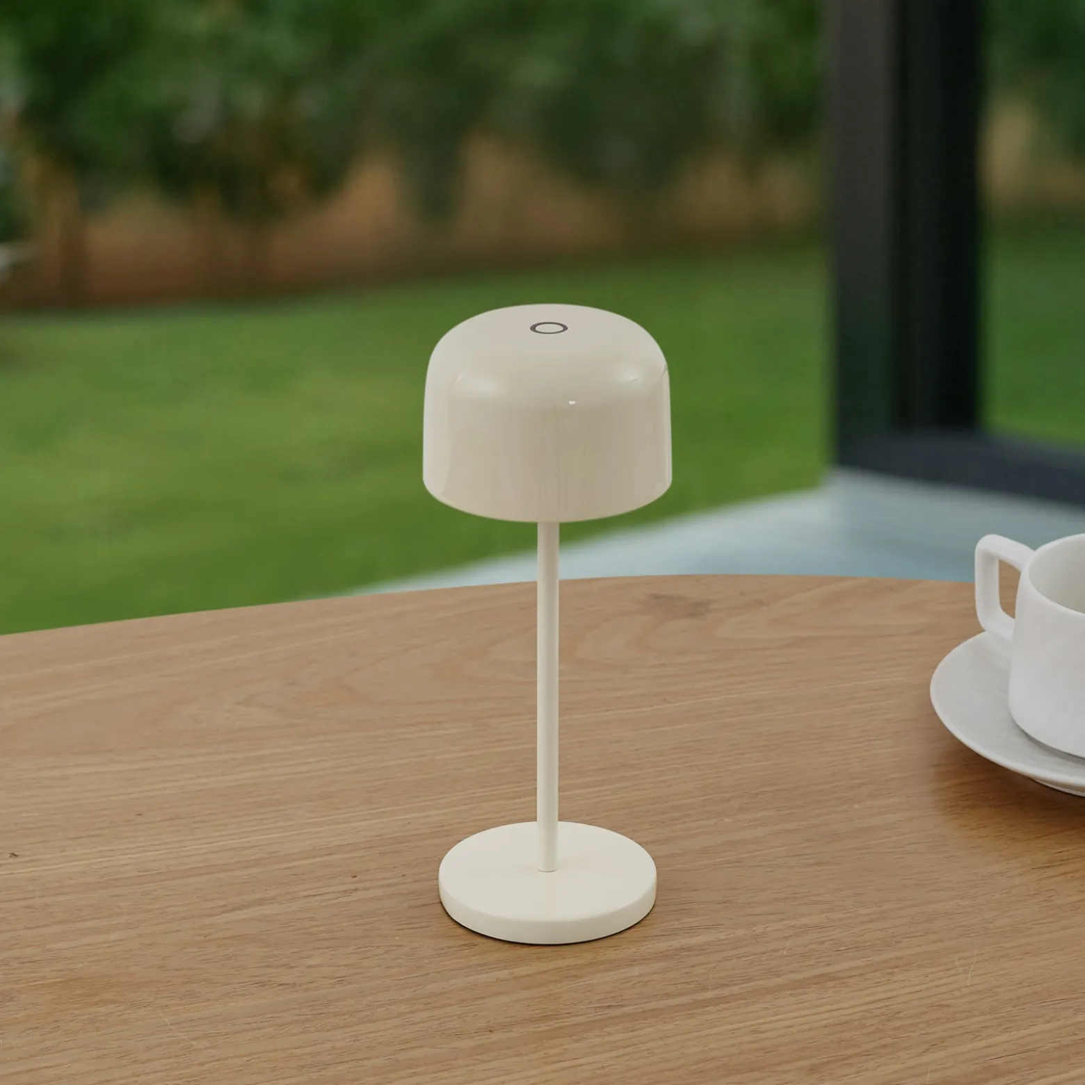 Lucande LED-Akku-Tischleuchte Quill, beige, CCT, dimmbar