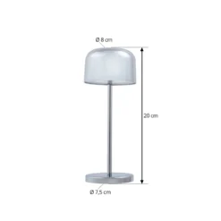 Lucande LED-Akku-Tischleuchte Quill, chrom, CCT, dimmbar