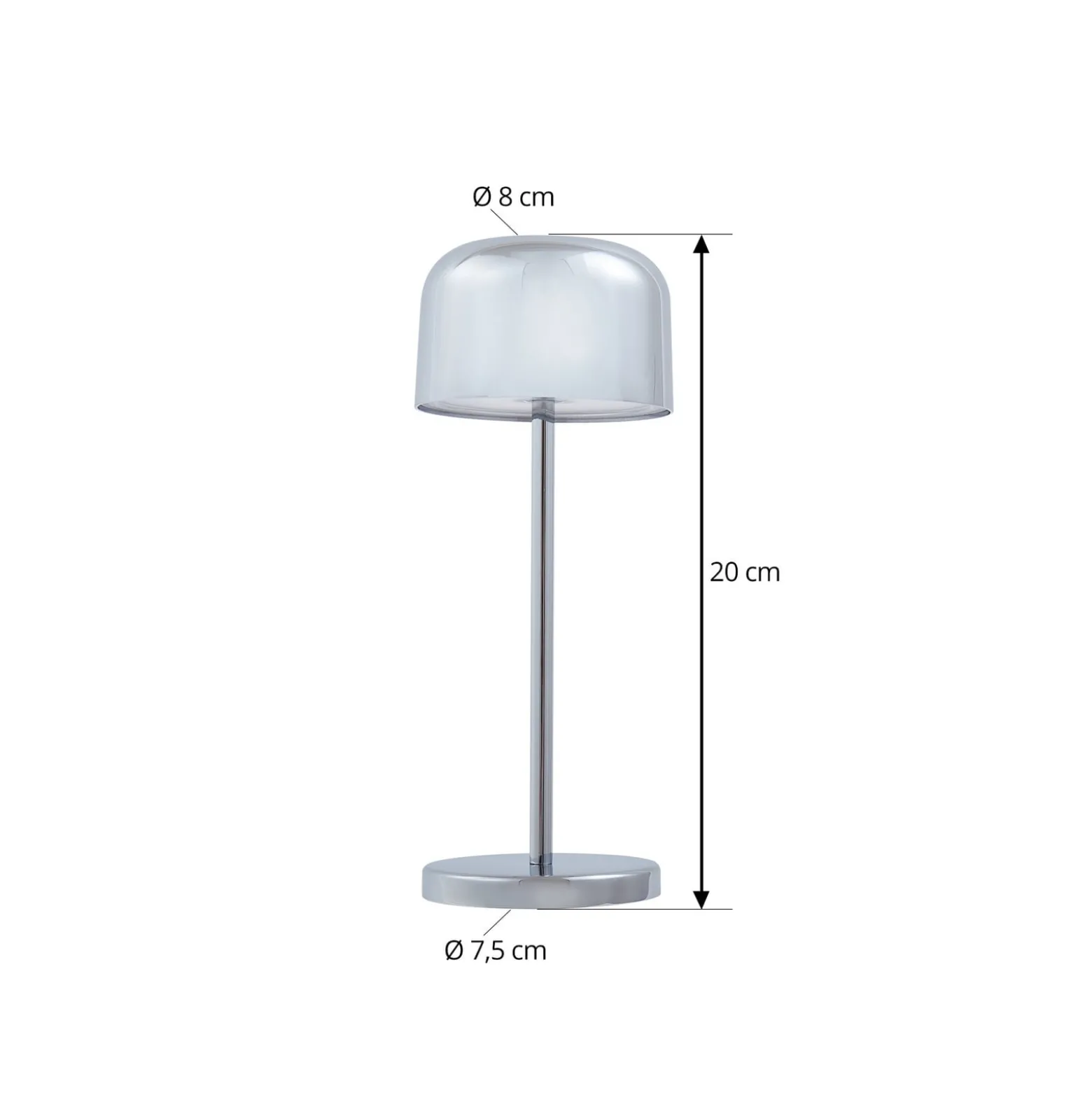 Lucande LED-Akku-Tischleuchte Quill, chrom, CCT, dimmbar