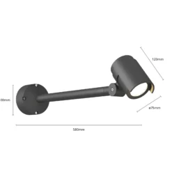 Lucande LED-Außenenstrahler Beatrix, 58 cm, anthrazit, Alu