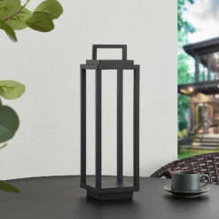 Lucande LED-Außenleuchte Mirina, schwarz, Akku, Touchdimmer