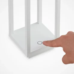 Lucande LED-Außenleuchte Mirina, weiß, Akku, Touchdimmer