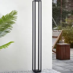 Lucande LED-Außenleuchte Thorvid, Höhe 180 cm, schwarz